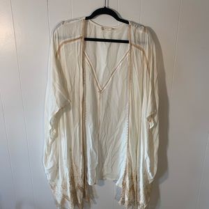 Altar’d State white komono with tan lace detailing